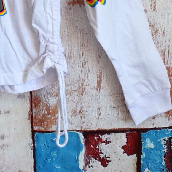 Girl's On Fire Melanin Junior Long Sleeve Hoodie Graphic Print LARGE White - Picture 5 of 10